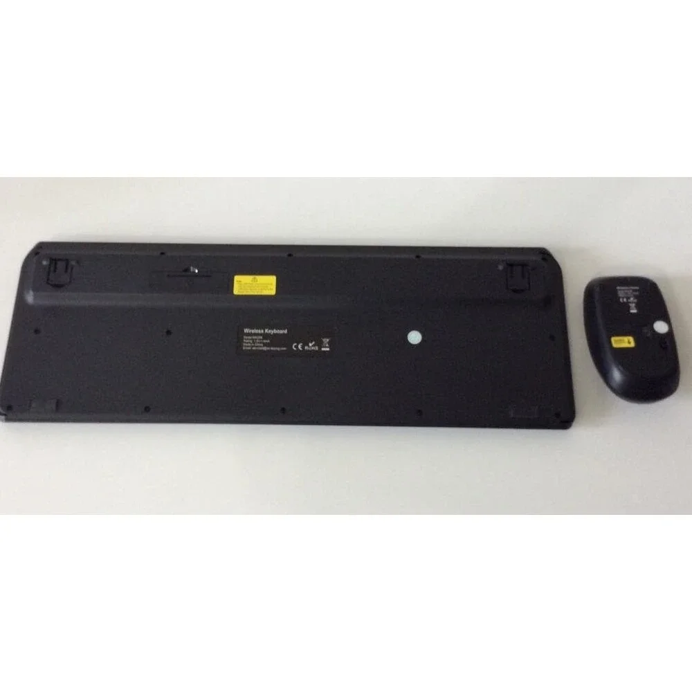 Wireless Keyboard & Mouse Combo – Black – USB Receiver – Quiet Slim Design (New)
